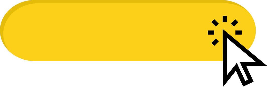 Mouse cursor clicking yellow interactive button interface vector