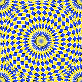 Rotating squares creating hypnotic optical illusion pattern vector