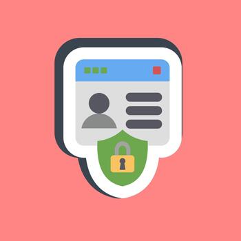 Sticker personal information. Data security elements. vector