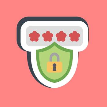 Sticker security system. Data security elements. vector