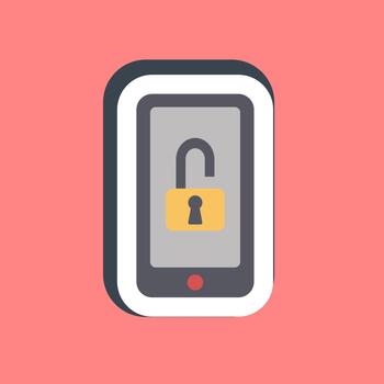 Sticker unlocking. Data security elements. vector