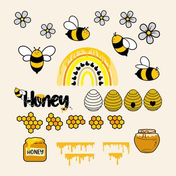 CUTE BEE BUNDLE vector
