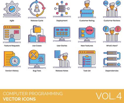 software development icons vector
