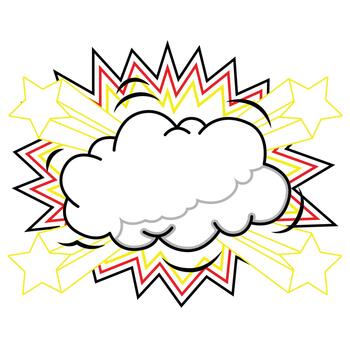 Red Cloud Comic Effect Illustration vector