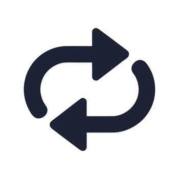 Simple Flat Design Sync Refresh Arrow Cycle Loop Icon Shape vector