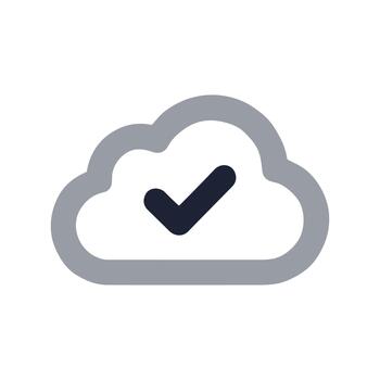 plano nube informática marca de verificación aprobado datos icono gráfico elemento vector