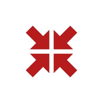 Exit Fullscreen solid icon for user interface vector