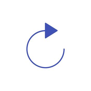 Redo solid icon for user interface vector