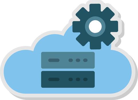 Cloud server 3D Interface Shape vector