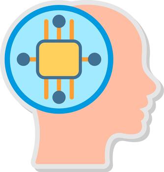 Artificial intelligence Flat Shadow Design vector