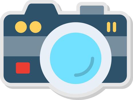 Camera Shadowed Flat Design vector