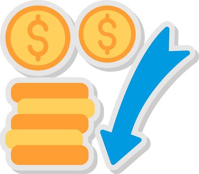 Decrease Minimal Design Badge vector