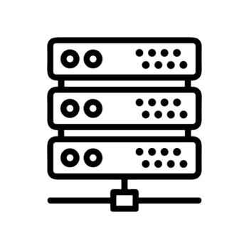Line Art Data Server Stack Rack Network System Icon vector