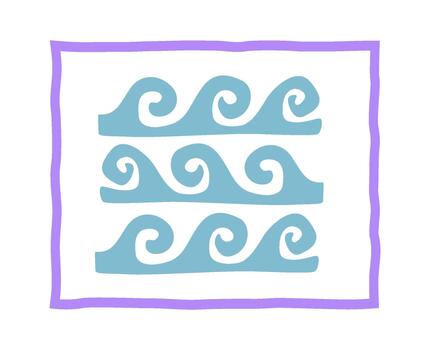 Wave Pattern Border Doodle vector