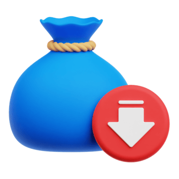 verringern Tasche 3d Symbol isoliert auf transparent Hintergrund png