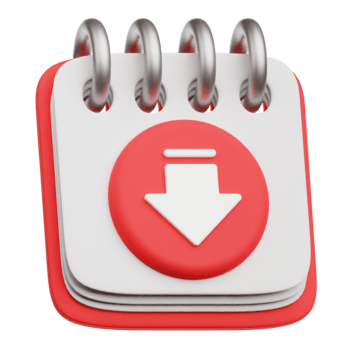 verringern Kalender Hinweis 3d Symbol isoliert auf transparent Hintergrund png