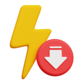 verringern Blitz 3d Symbol isoliert auf transparent Hintergrund png