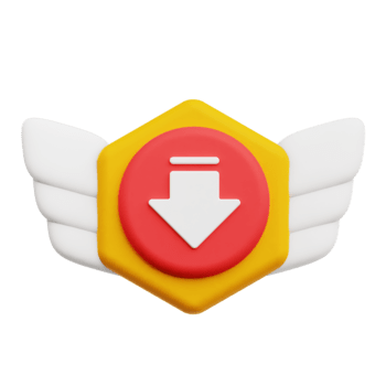 verringern Medaille mit Flügel 3d Symbol isoliert auf transparent Hintergrund png