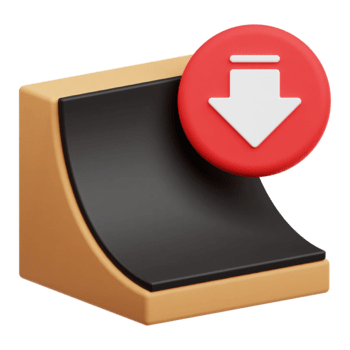 verringern Skatepark 3d Symbol isoliert auf transparent Hintergrund png