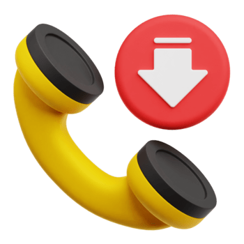 verringern Telefon 3d Symbol isoliert auf transparent Hintergrund png