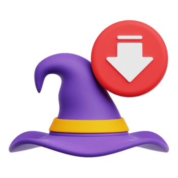 disminución bruja sombrero 3d icono aislado en transparente antecedentes png