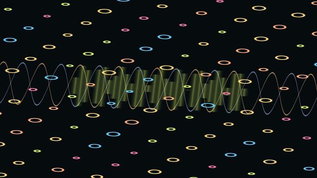 digital data ström med binär koda och cirkulär mönster. video