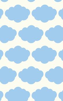 Cloud shape bubble pattern sky theme soft blue wallpaper background vector