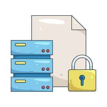 Server Security and Data Protection vector