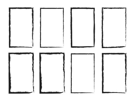 vacío grunge negro rectangular marcos en gris antecedentes vector