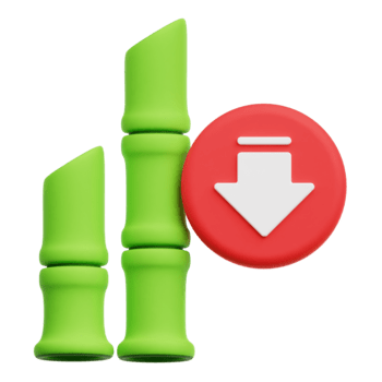 disminución bambú 3d icono aislado en transparente antecedentes png