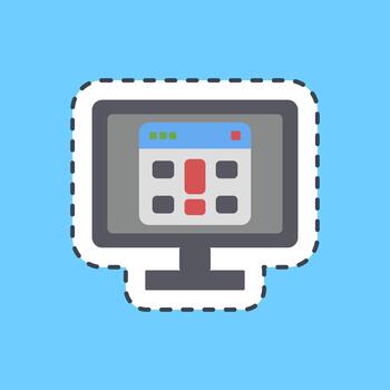 Cutting line sticker warning. Data security elements. vector