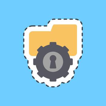 Cutting line sticker data file. Data security elements. vector