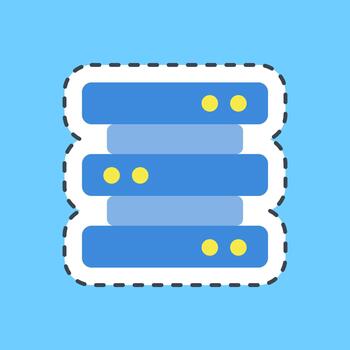 corte línea pegatina base de datos. datos seguridad elementos. vector