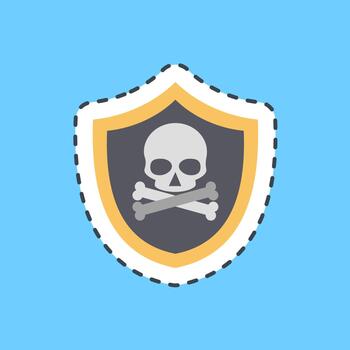 Cutting line sticker protect. Data security elements. vector