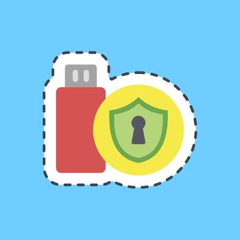 Cutting line sticker back up. Data security elements. vector