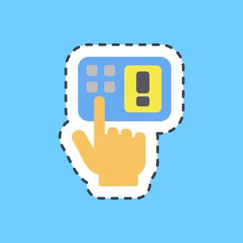 Cutting line sticker encryption. Data security elements. vector