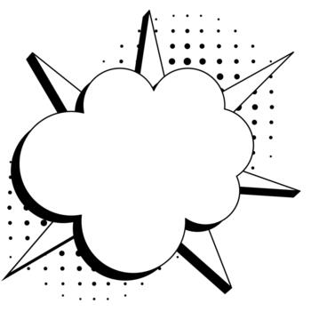 Spiky Cloudy Comic Effect Halftone vector