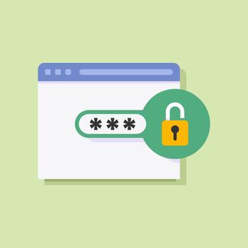 Computer password code request for private data online vector