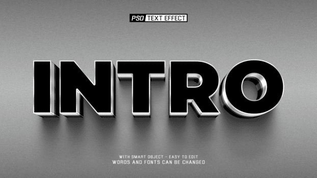 introducción 3d editable texto efecto psd