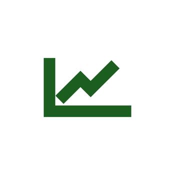 Chart Line solid icon for user interface vector