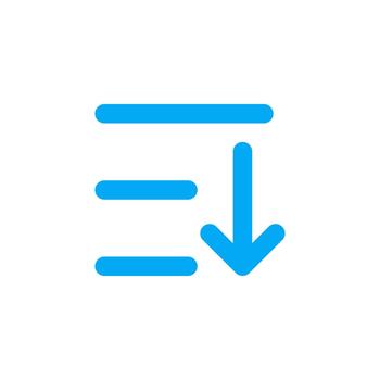 Sort Descending solid icon for mobile application vector