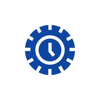 Clock solid icon for user interface vector