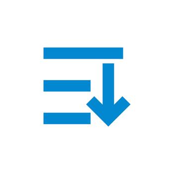 Sort Descending solid icon for interface development vector