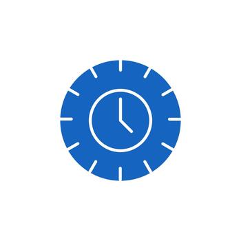 Clock solid icon for time management vector