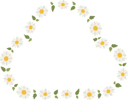 White daisy cloud frame vector