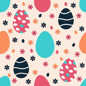 Floral easter seamless pattern vector