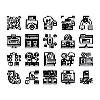 File transfer protocol secure network computing icons vector