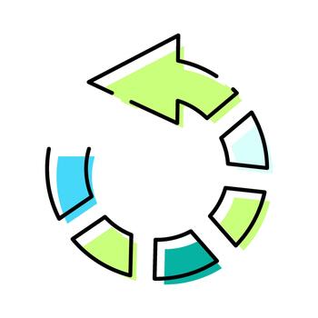 Refreshing cycle loop arrow reloading data process vector