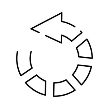Reloading arrow icon for web interface element vector