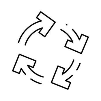 Circular arrow loop depicting continuous cycle process vector
